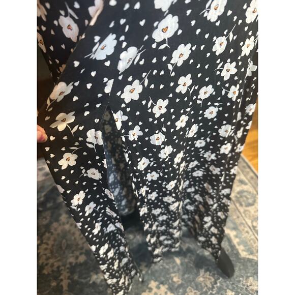 ASOS Design Puff Sleeve Ruched Bust Midi Split Dress - Picture 9 of 12